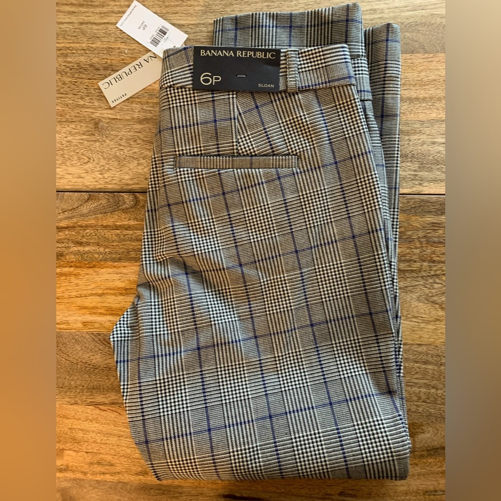 Plaid banana republic 6 petite Sloan pants